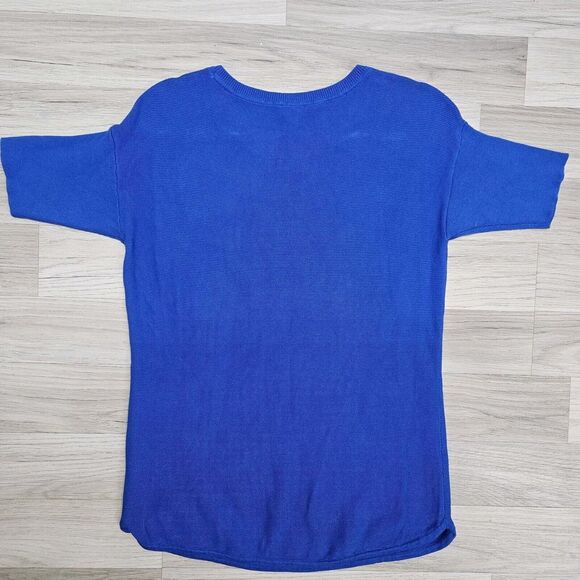 TALBOTS Top Womens Blue Woven Cotton Blouse Small - Picture 8 of 8